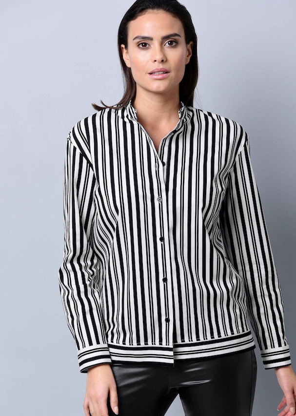 Streifenbluse mit Knopfleiste