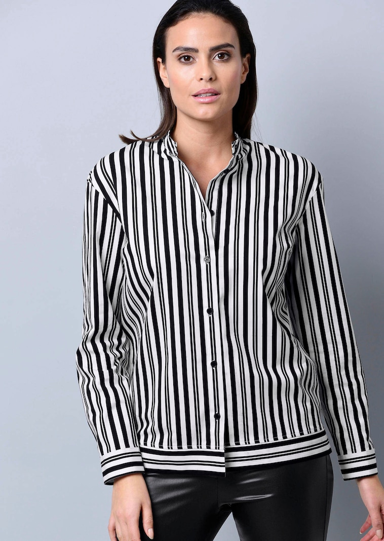 Streifenbluse mit Knopfleiste