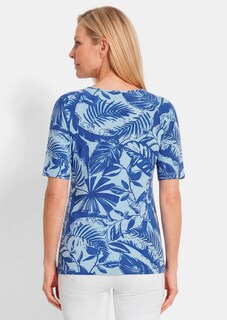 T-shirt en viscose avec motif feuilles graphique thumbnail 3