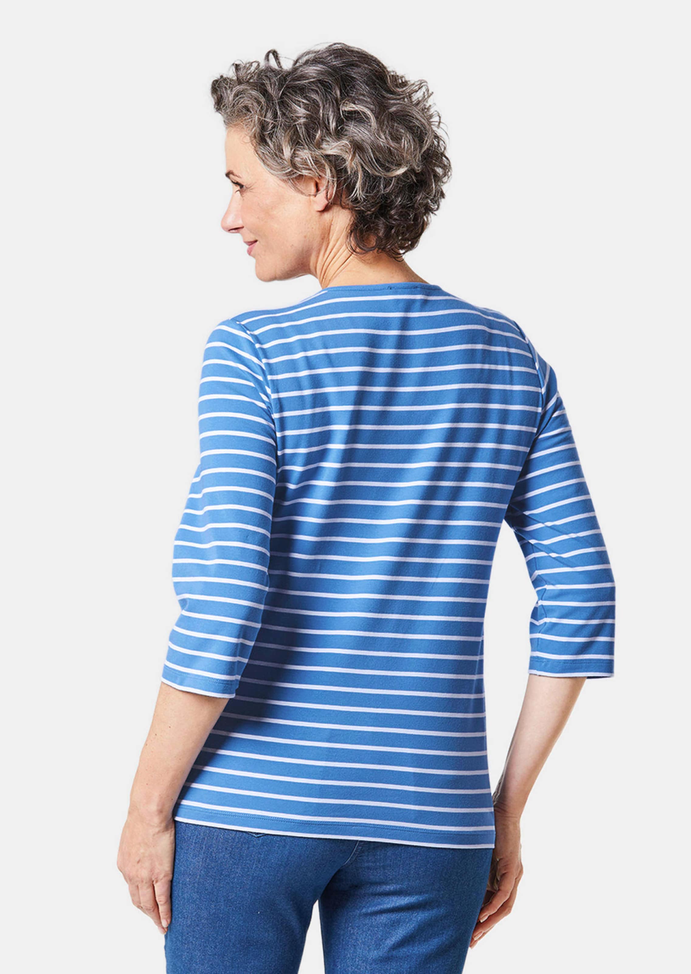 T-shirt à rayures multicolores - bleu roi / blanc / rayé - Gr. 23 de Goldner Fashion