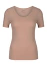 Shirt met korte mouwen in chique modal kasjmier stof thumbnail 4