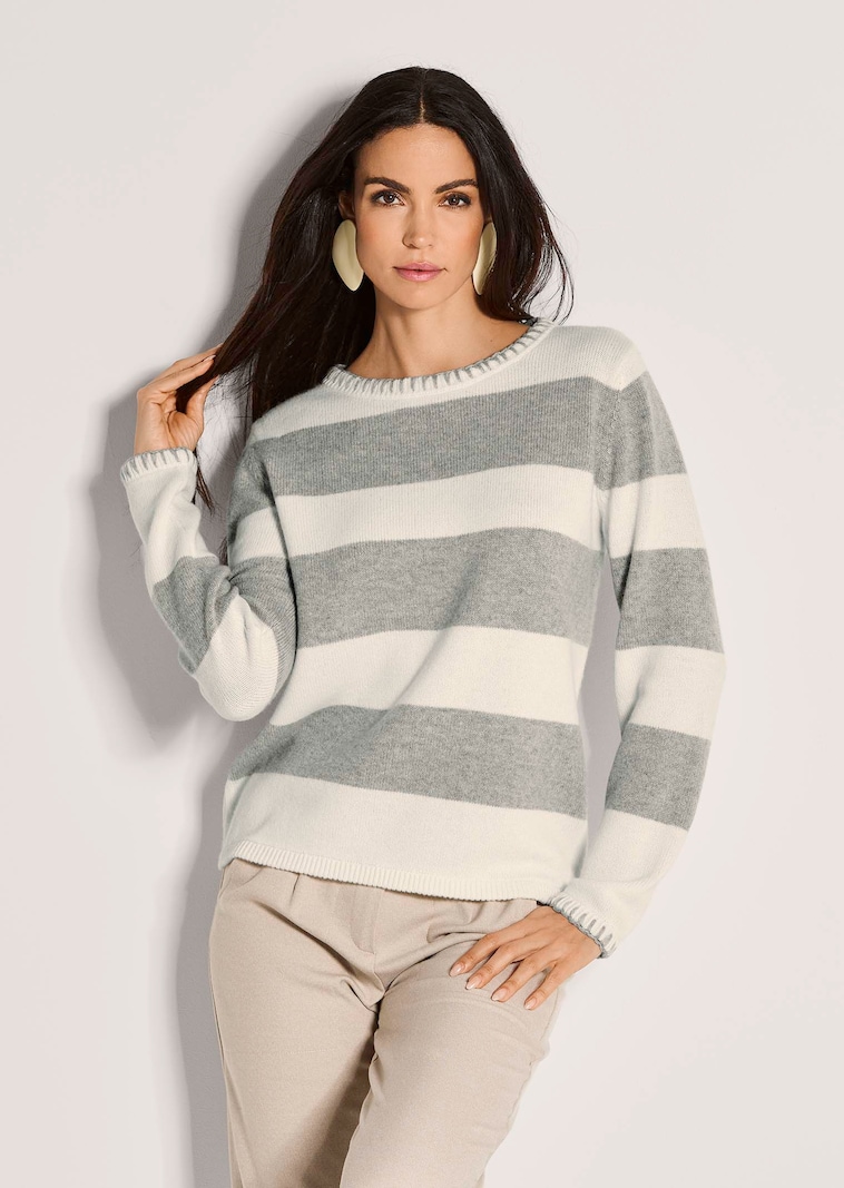 Wollpullover im Blockstreifen-Design