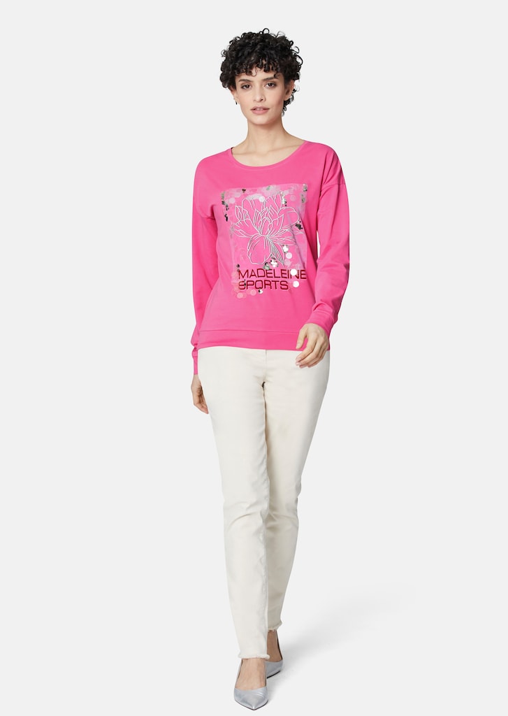 Sweatshirt mit dekorativem Flower Print 1