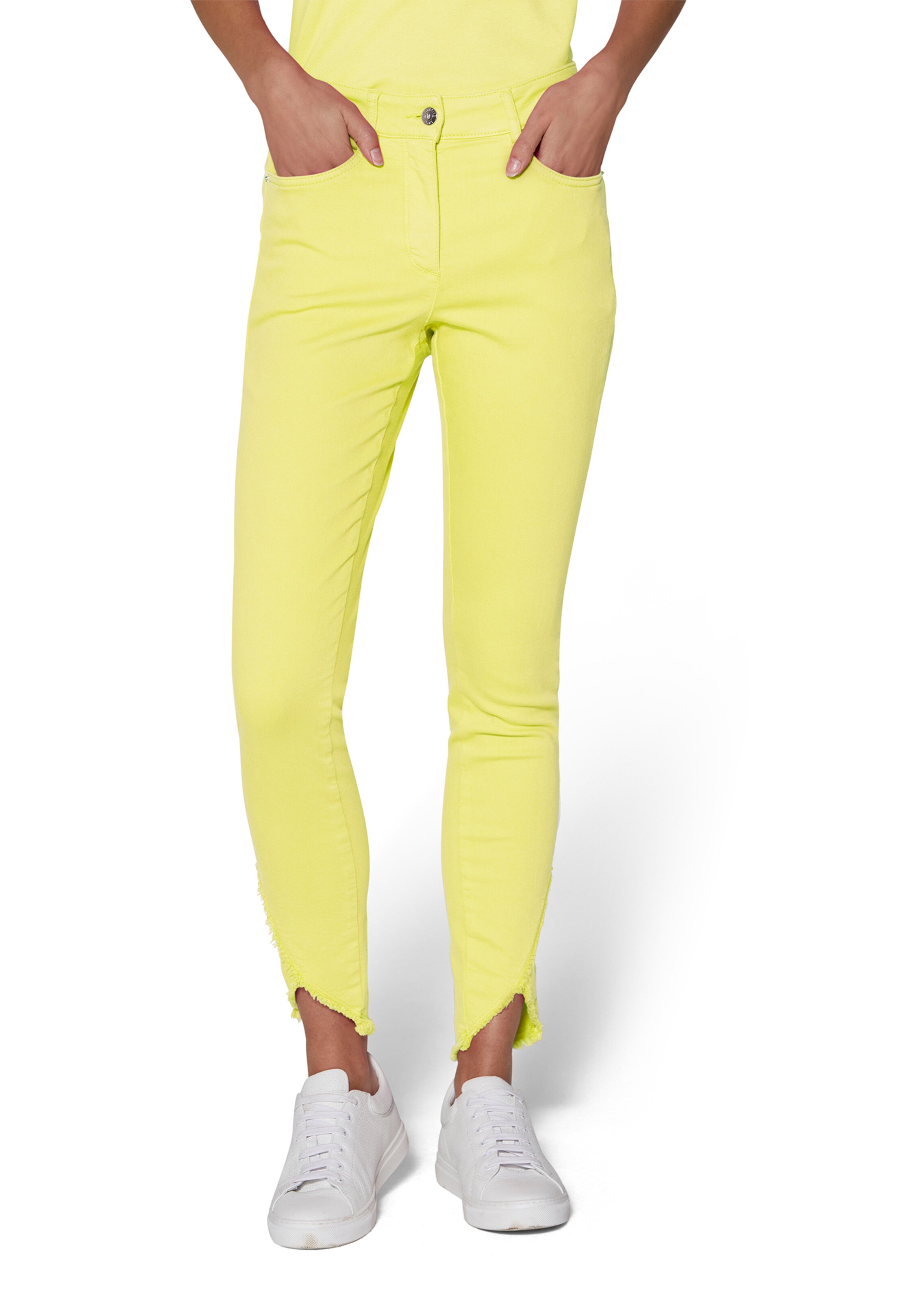 Slim-fit jeans met rafelzoom