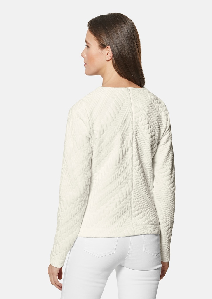 Sweatshirt en élégant jersey à texture en diagonale 2