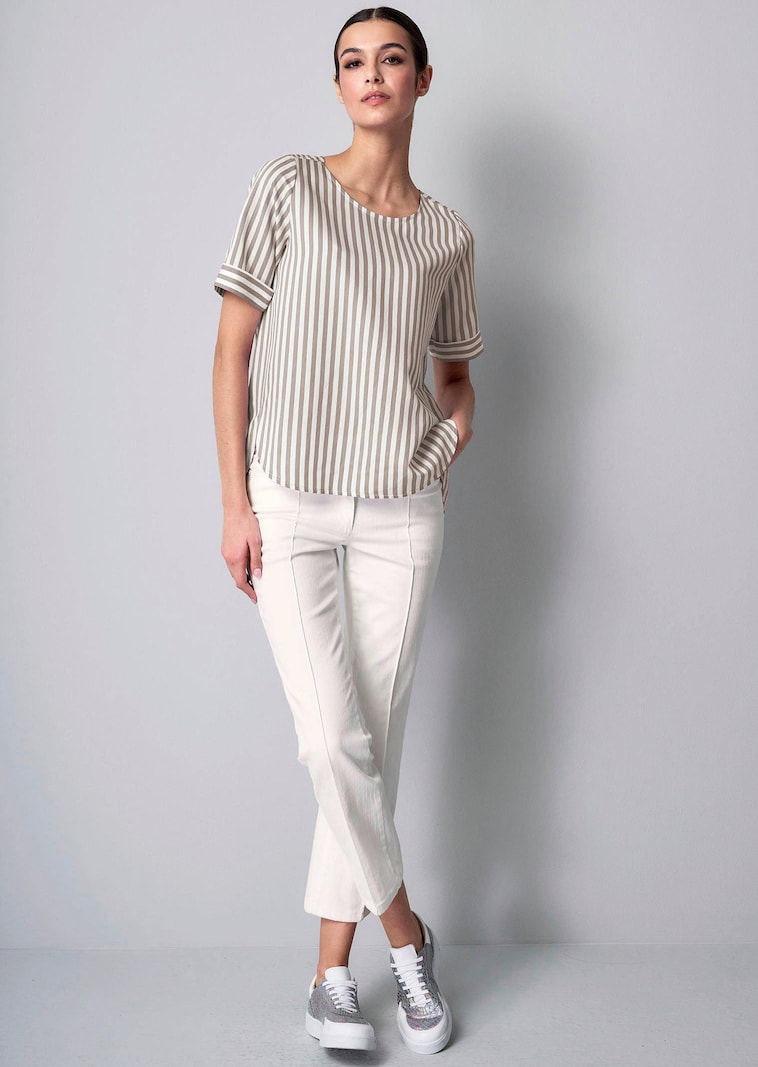 Streifenbluse mit Halbarm