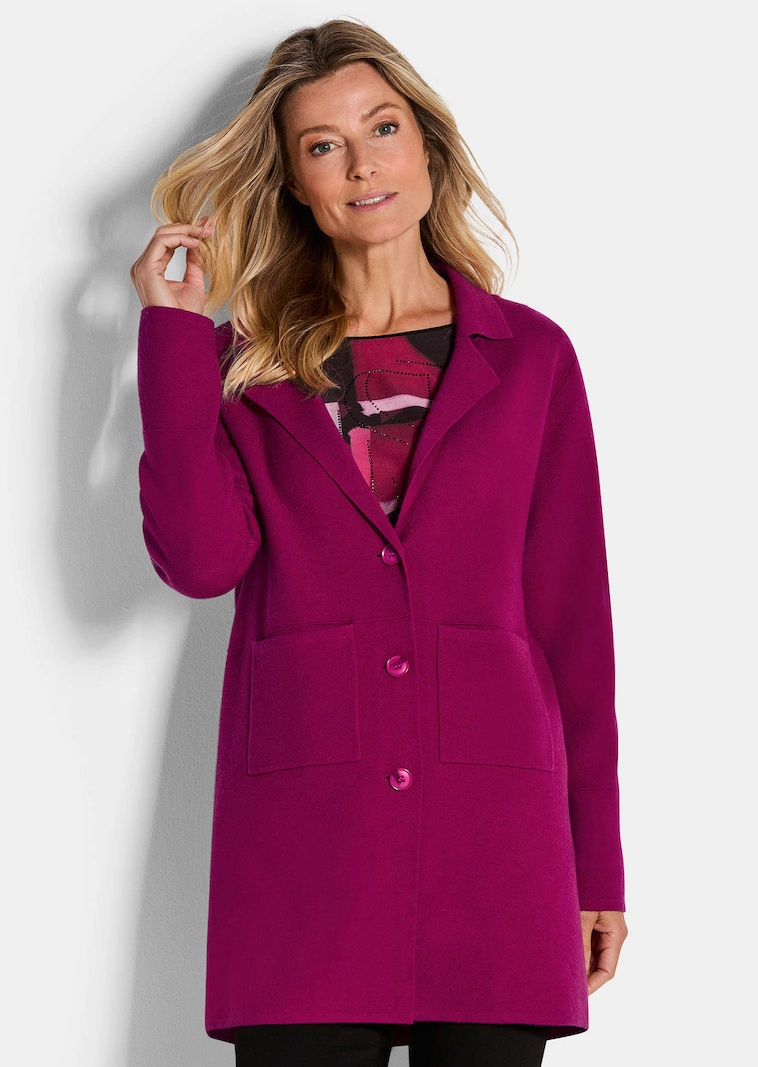 Longstrickblazer mit Reverskragen