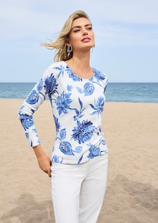 Rundhals-Pullover mit Floral-Print thumbnail 7