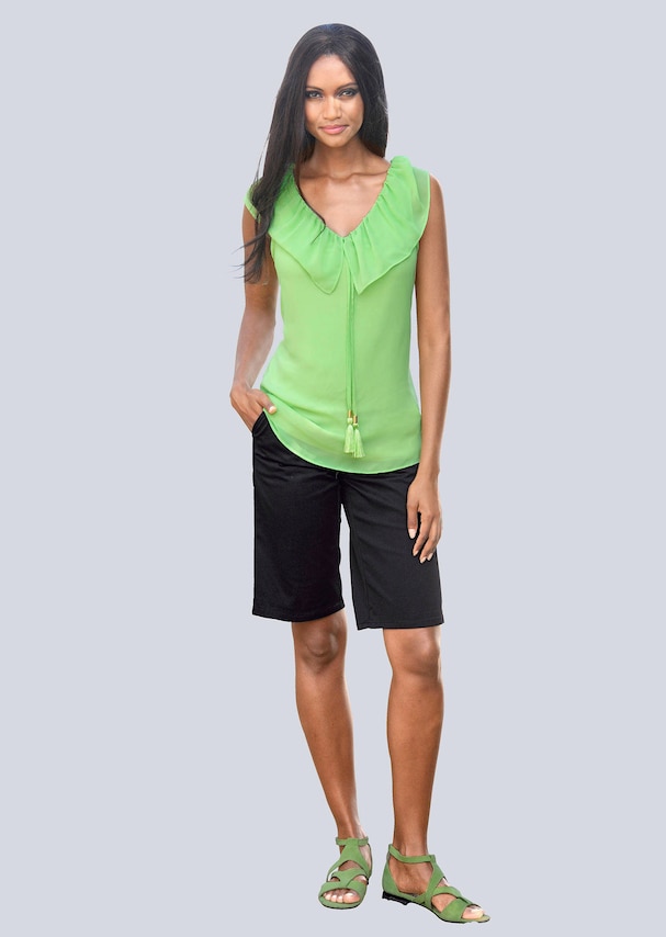 Bermuda-Shorts aus leicht glänzender Satin-Ware 1