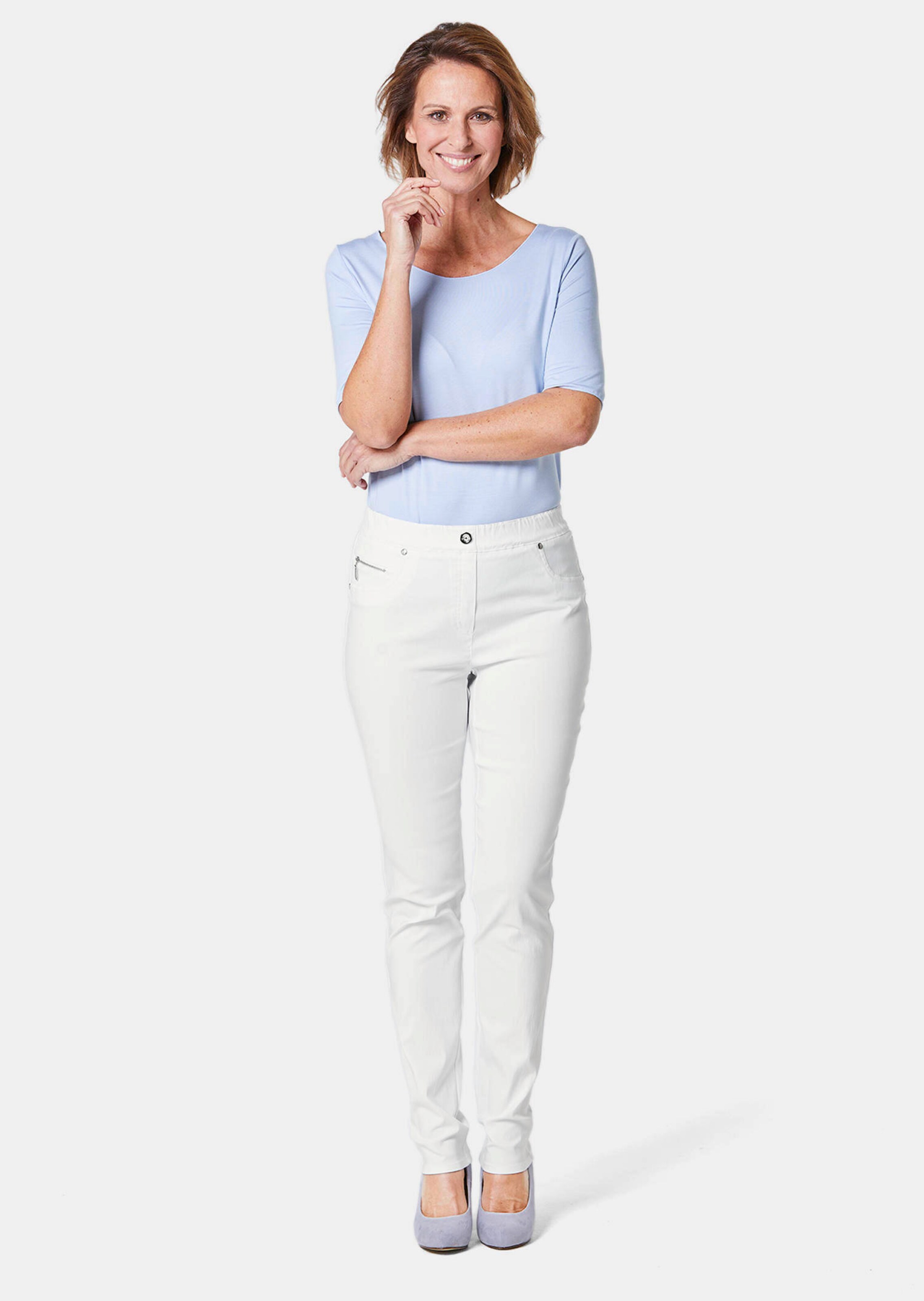 Pantalon super stretch LOUISA - blanc - Gr. 58 de Goldner Fashion