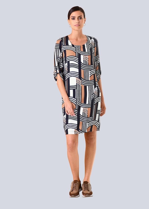Kleid mit grafischem Dessin 1