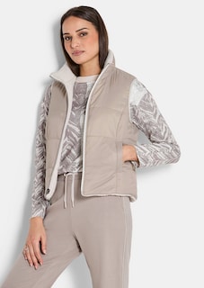 Omkeerbaar vest met tricot en gewatteerde kant thumbnail 1