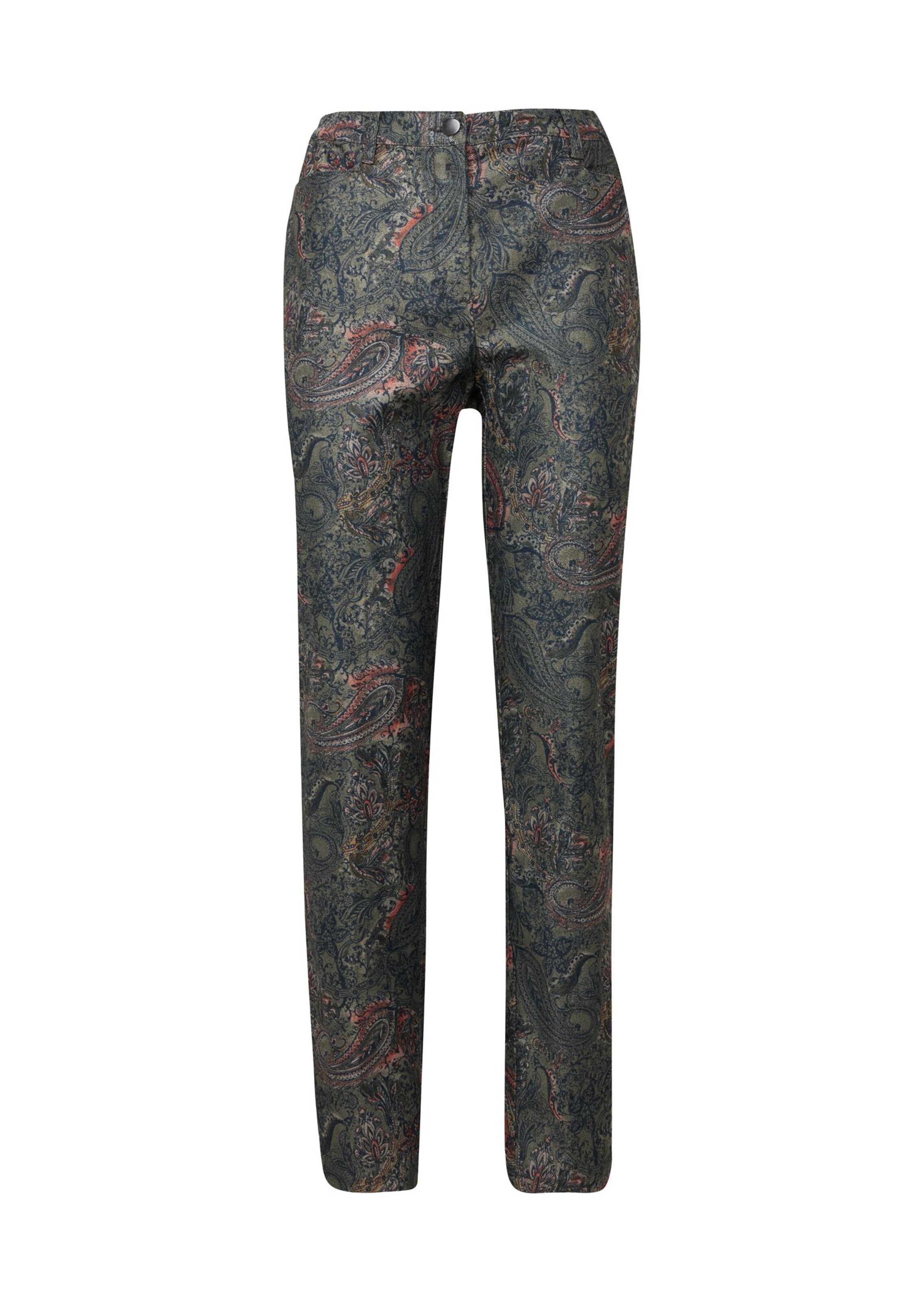 Pantalon imprimé CARLA extensible - kaki / à motifs - Gr. 58 de Goldner Fashion