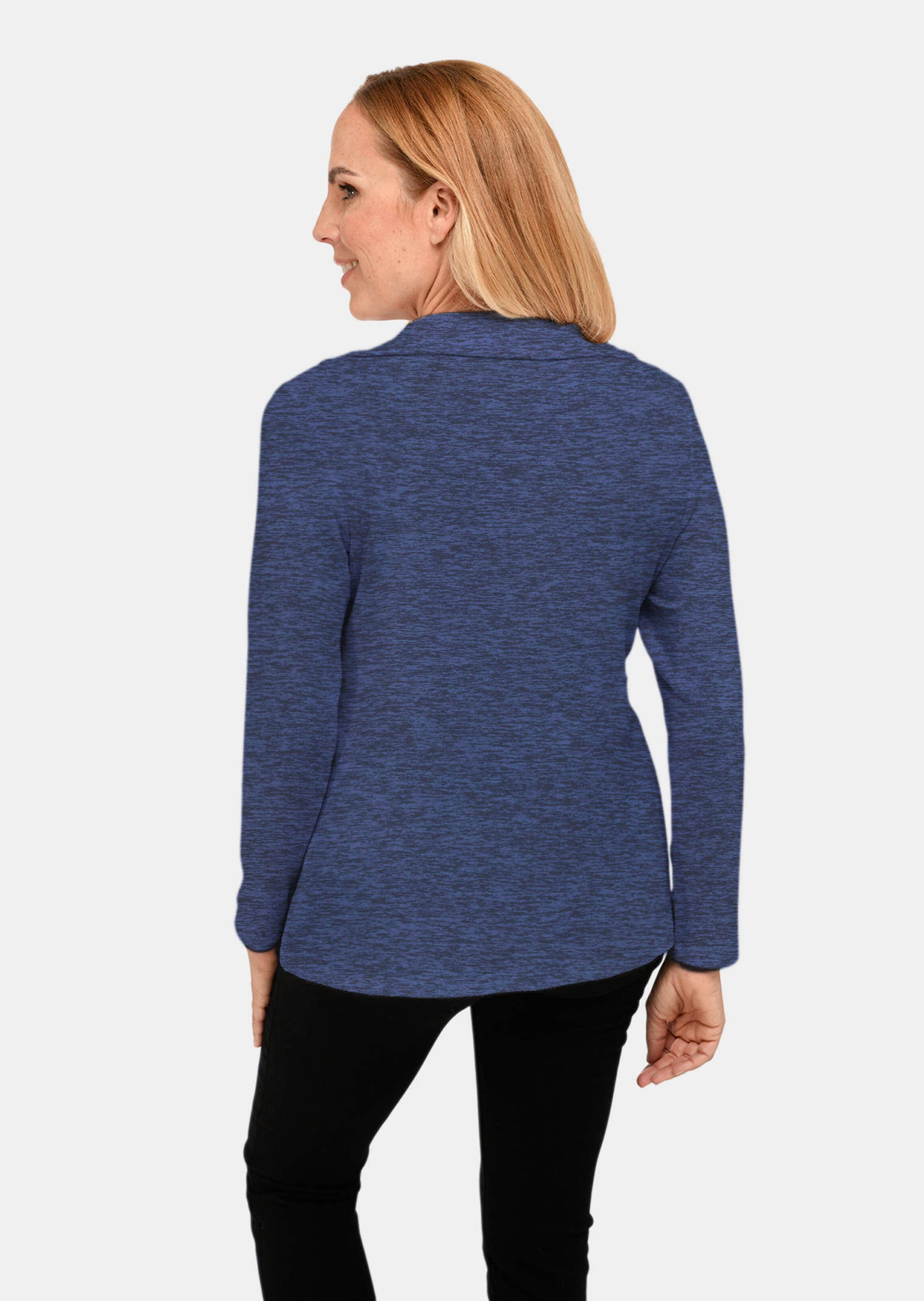 T-shirt col camionneur - bleu / chiné - Gr. 40 de Goldner Fashion