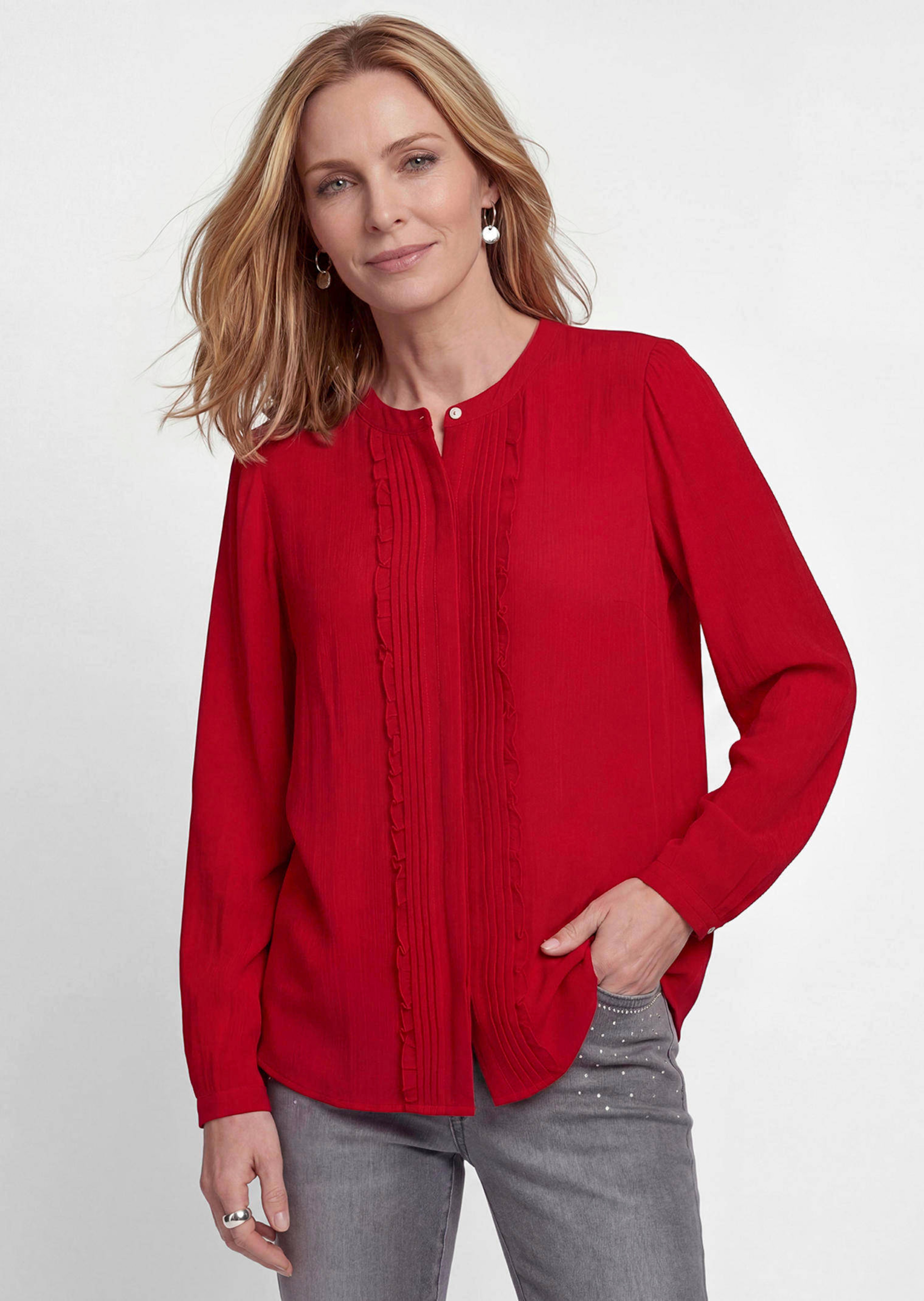 Blouse met ruches en biesjes