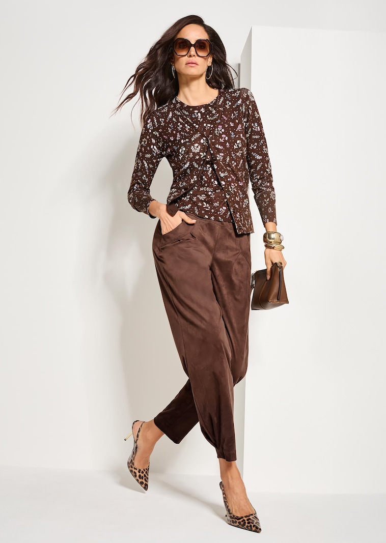 Barrel-Leg-Schlupfhose aus Peachskin