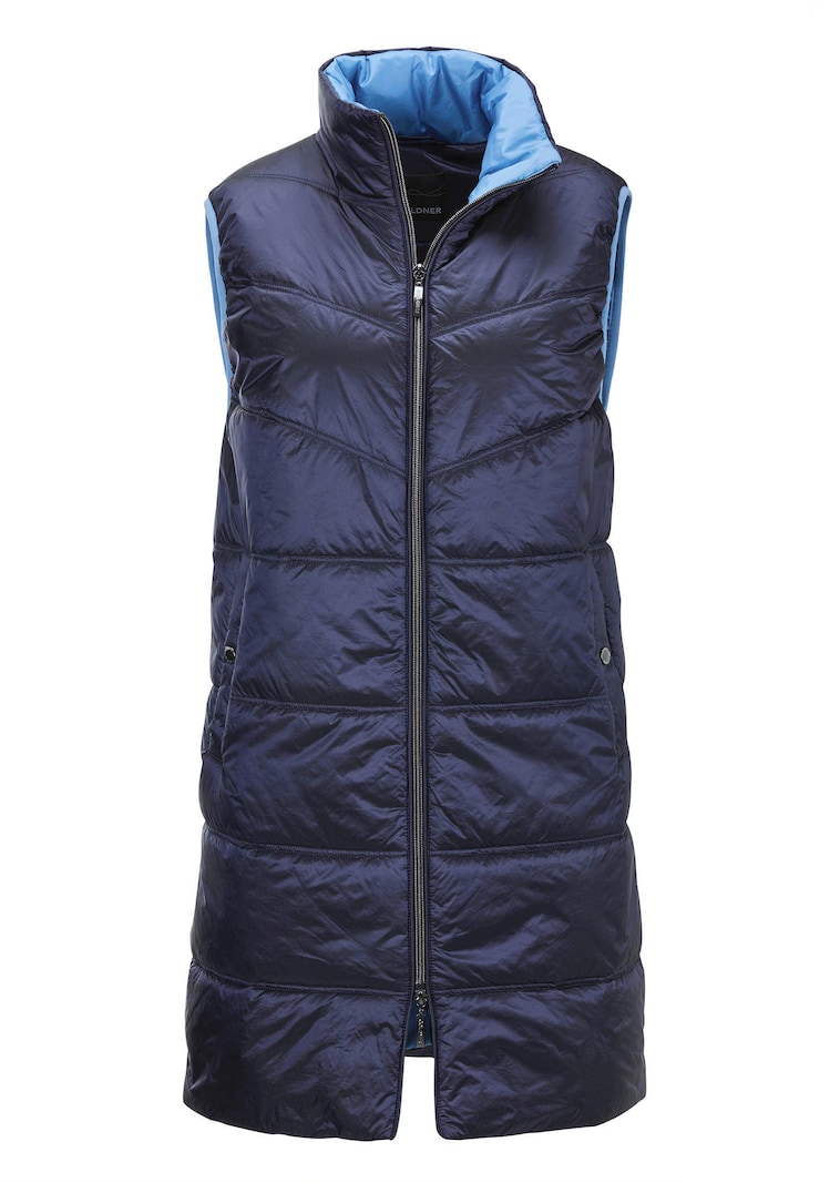 Long gilet matelassé à col montant