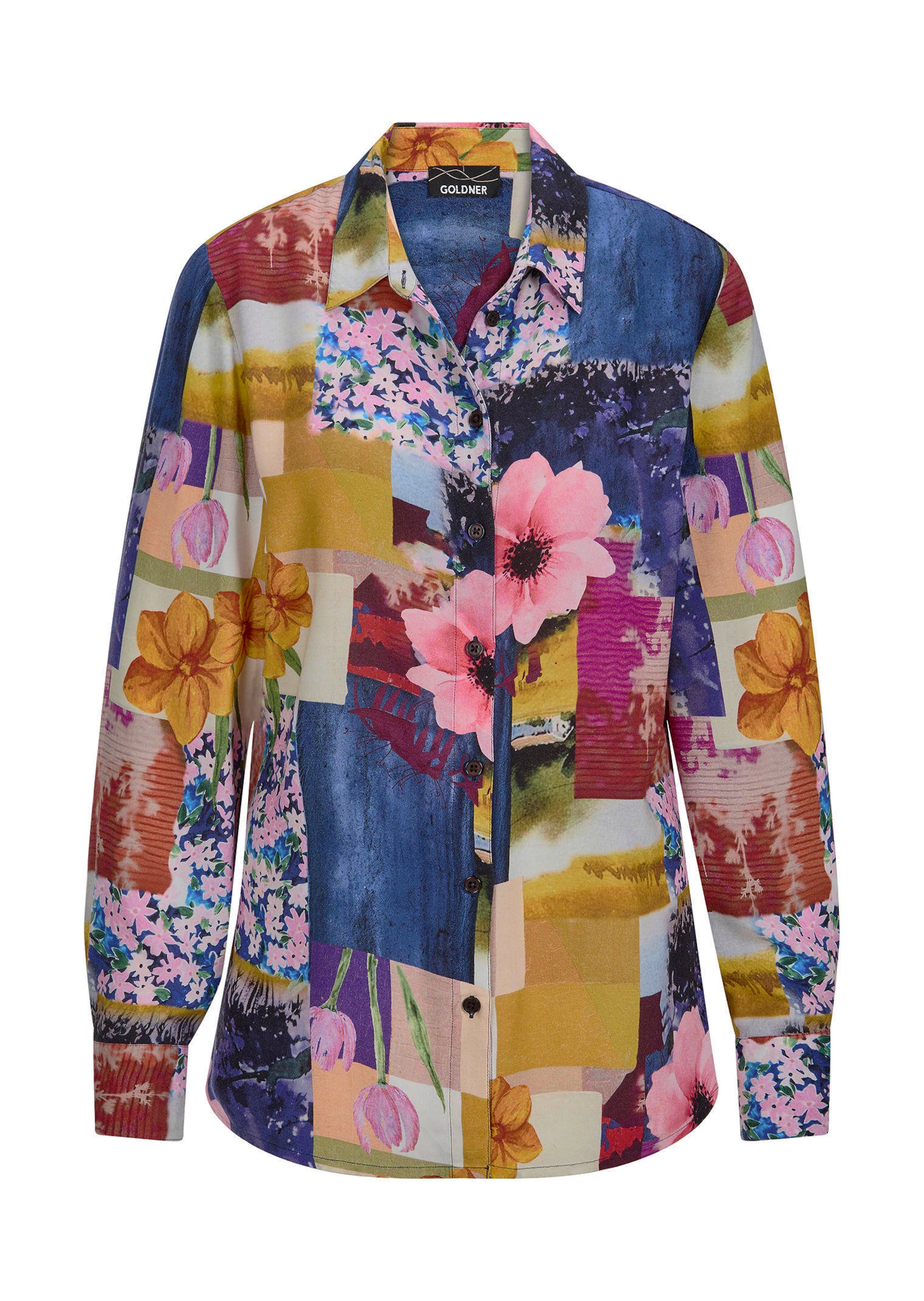 Hemdbluse aus Viskose im Mustermix
