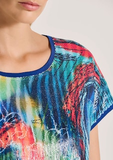 Rundhals-Shirt mit leuchtendem Pailletten-Print thumbnail 5