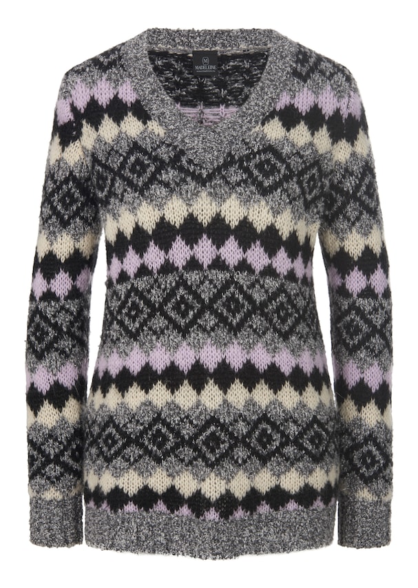 Jacquard-Pullover im Muster-Mix 5