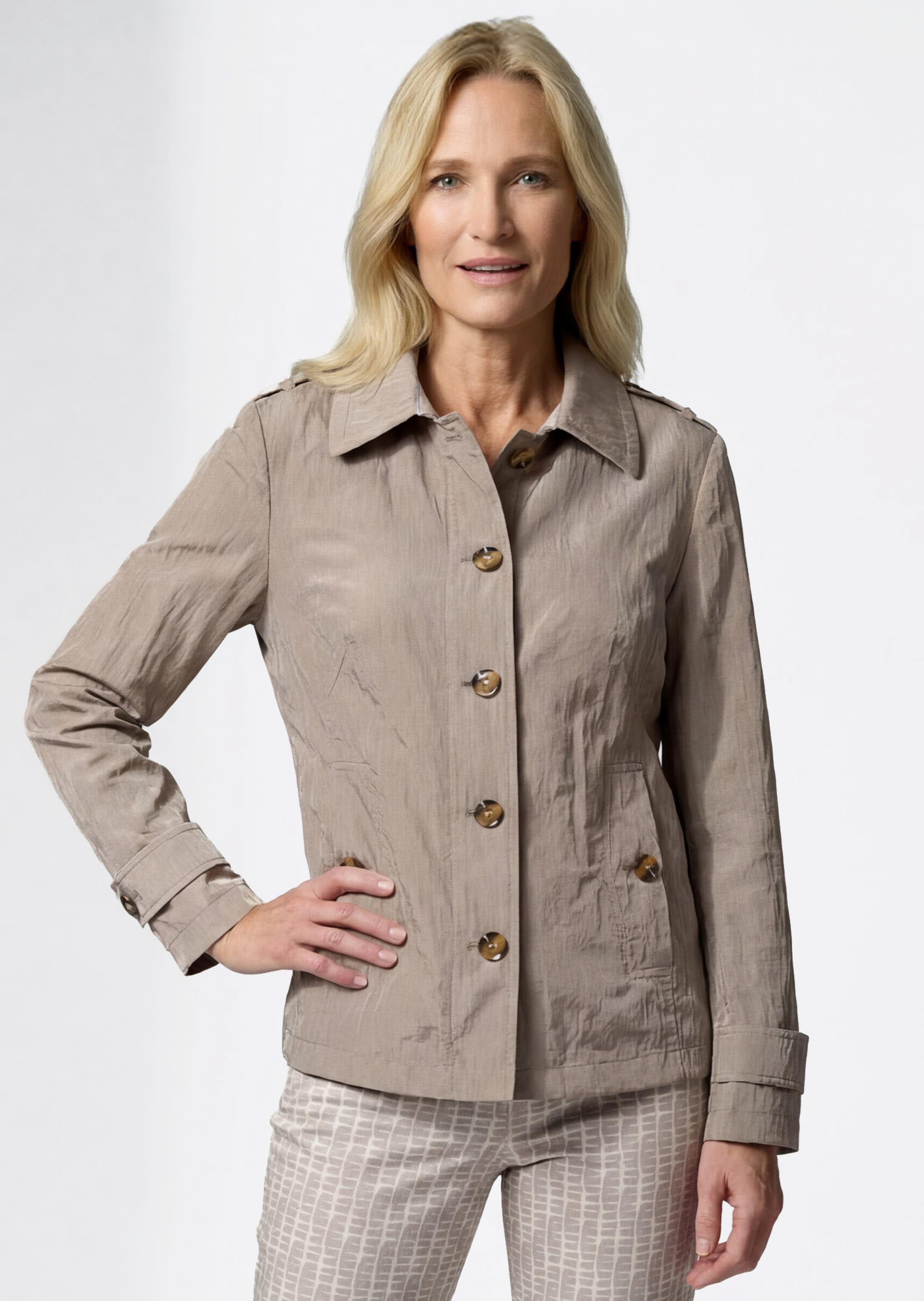 Trench-Jacke in Crash-Optik