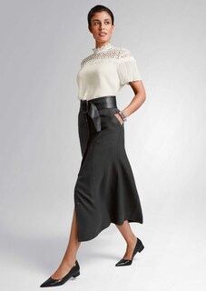 Bluse mit Spitze und kurzen Plissee-Ärmeln thumbnail 6