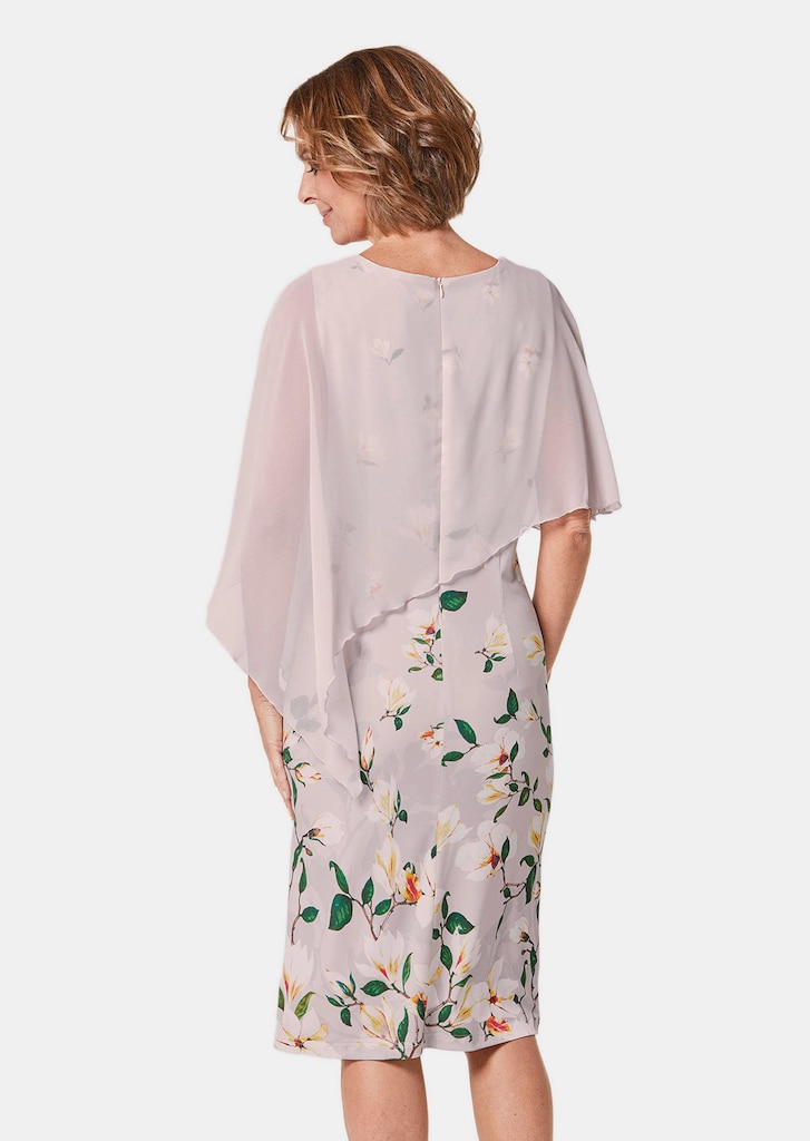 Kleid mit floralem Druck und Chiffonüberwurf