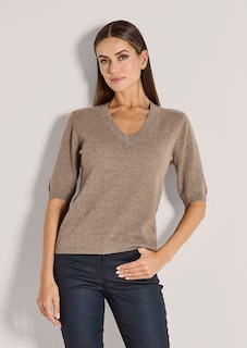 Kaschmirpullover mit kurzen Ärmeln thumbnail 1