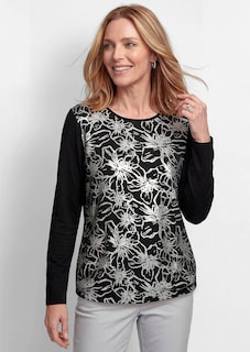 Blusenshirt mit Blumenmuster und Folienprint thumbnail 7