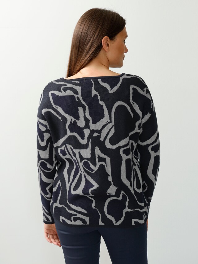 Strickpullover mit abstraktem Intarsienmuster 2