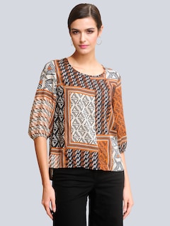 Bluse in mordener Patchoptik thumbnail 3