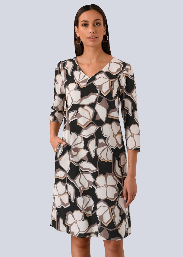 Kleid mit stRückendem V-Ausschnitt