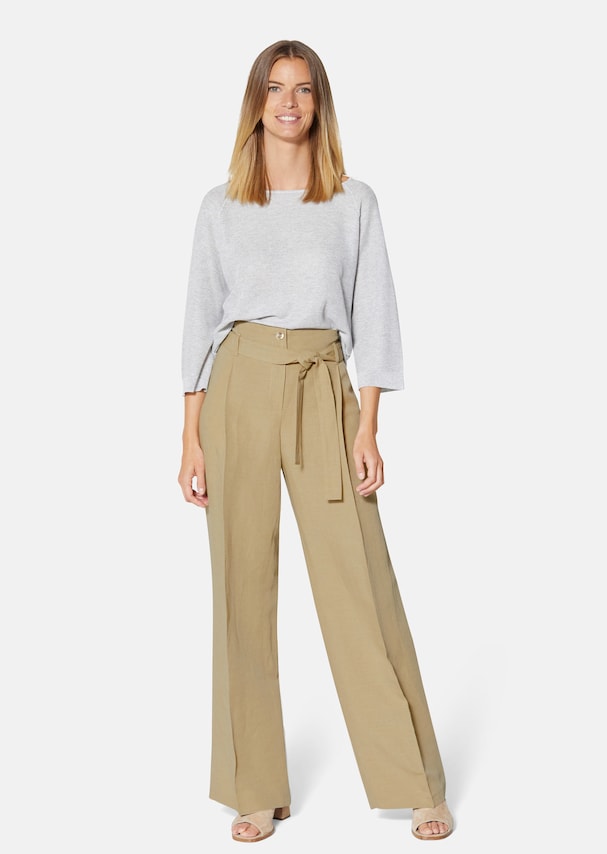 Pleated trousers with drawstring 1