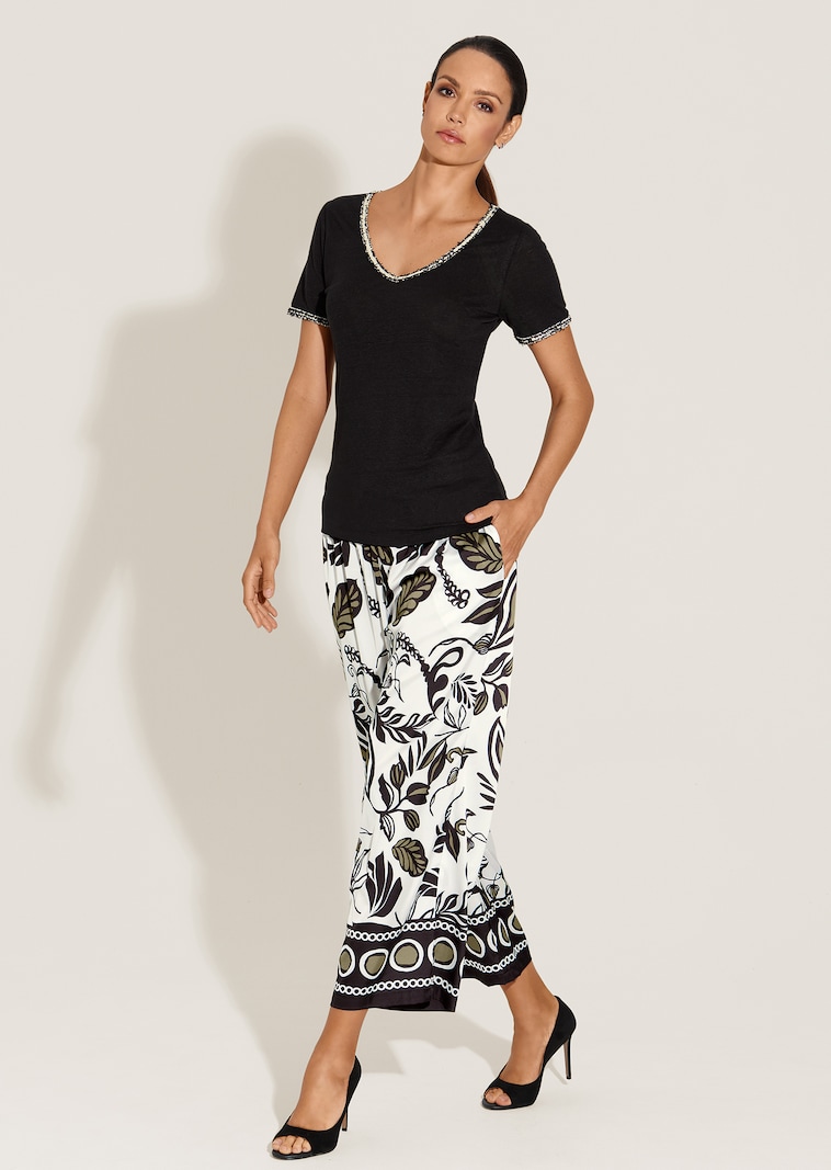 Kurzarm-Shirt aus Leinen