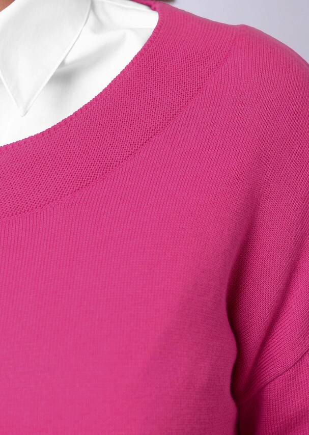 Pullover mit breitem Beleg am Ausschnitt 4