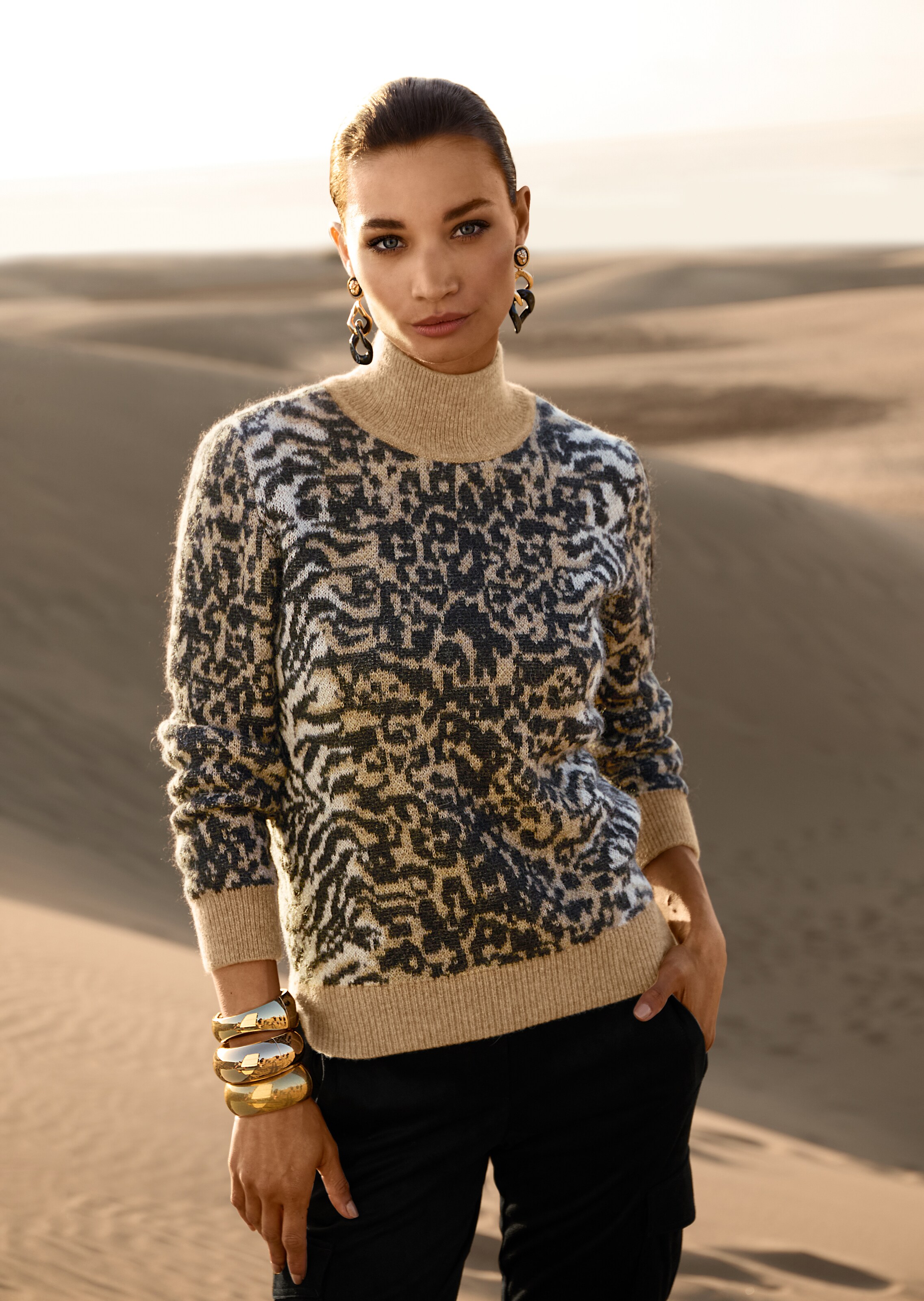 Jacquard-Pullover im Animal-Design