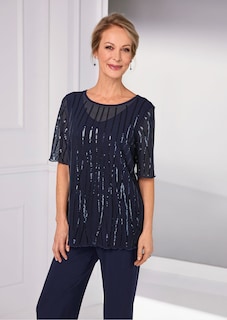 Mit funkelnden Pailletten besetztes Mesh-Shirt thumbnail 7