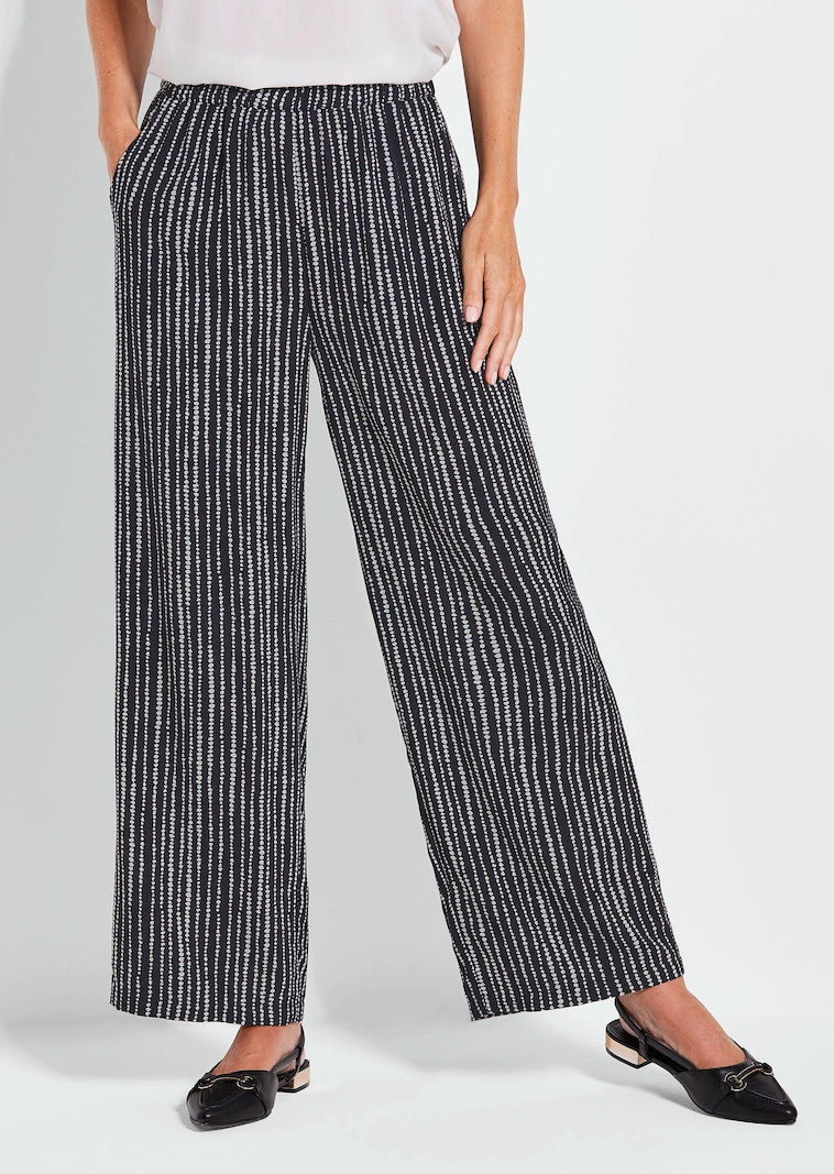 Palazzobroek VERA met een streep- en stippendessin