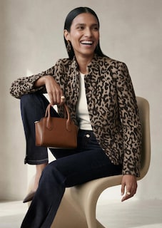Jacquard-Blazer mit Leoparden-Muster thumbnail 1