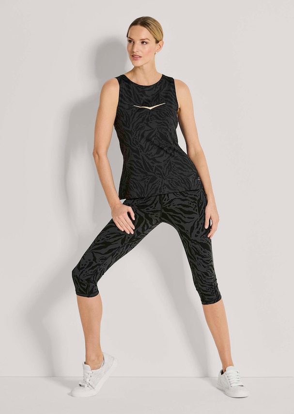 Sport-Top mit dezentem Ton-in-Ton Print 1