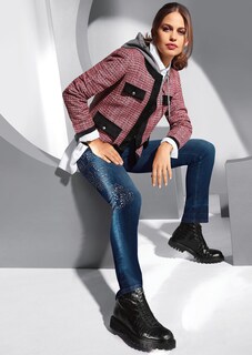 Schlanke Stretch-Jeans mit glanzvollen Nieten thumbnail 7