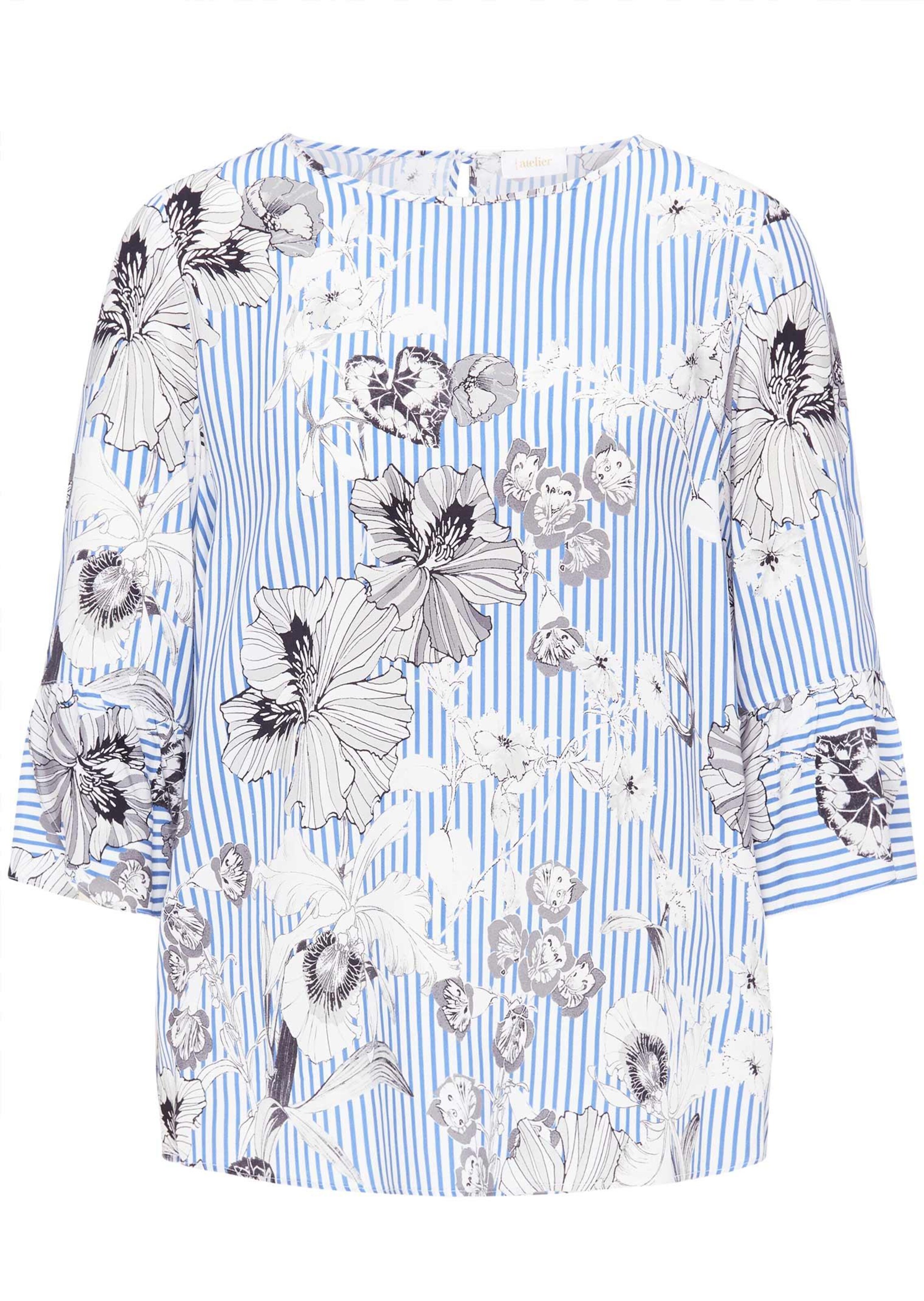 Luftige Druckbluse mit modischen Volantärmeln