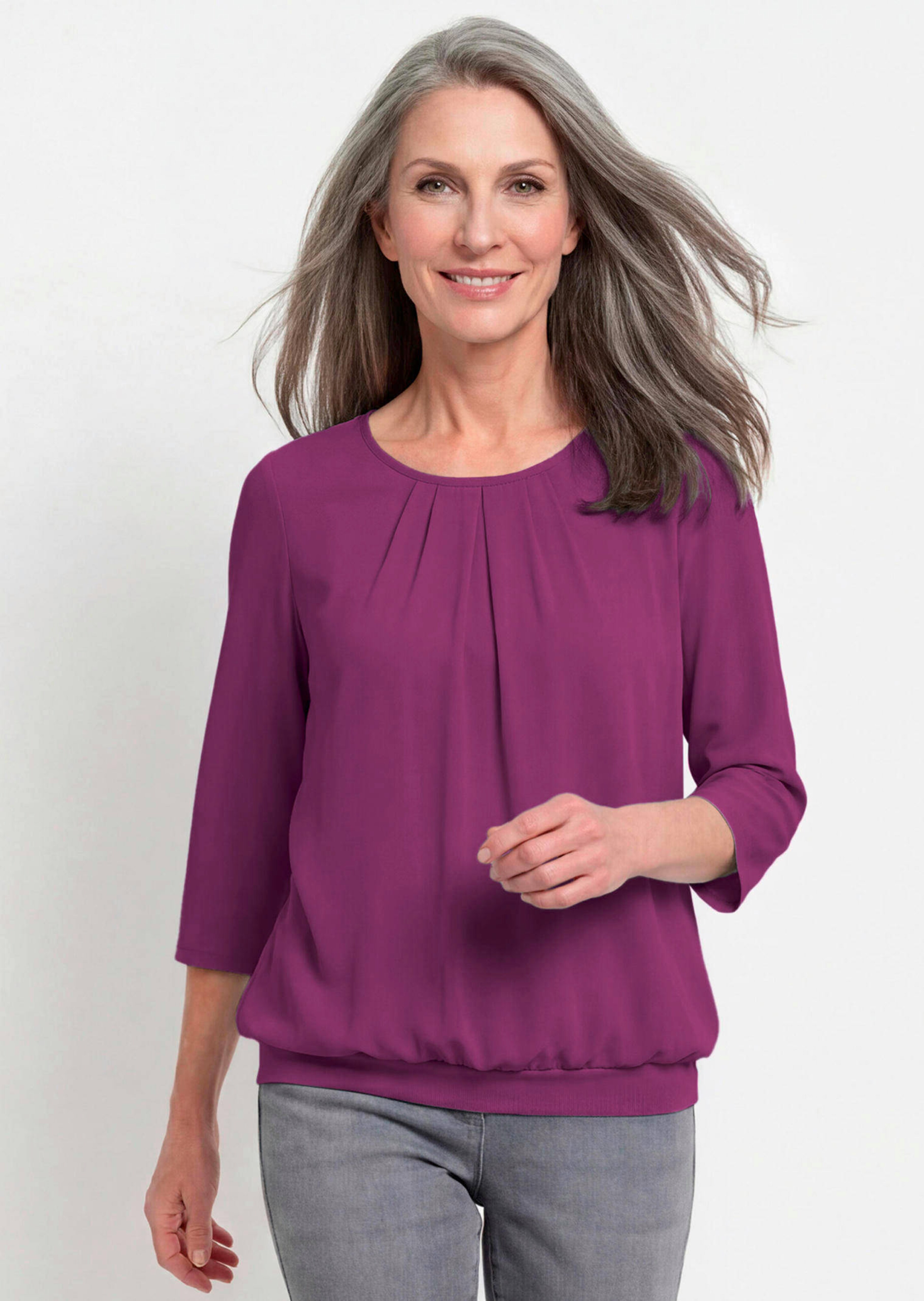 Élégant T-shirt aspect chemisier