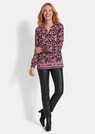 Viscose blouse met boord en gesmokte manchetten thumbnail 2