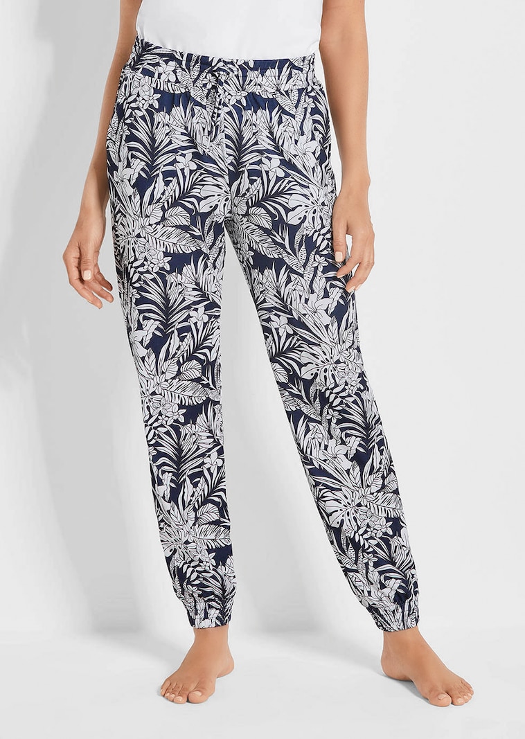 Confortable pantalon de jogging imprimé feuilles