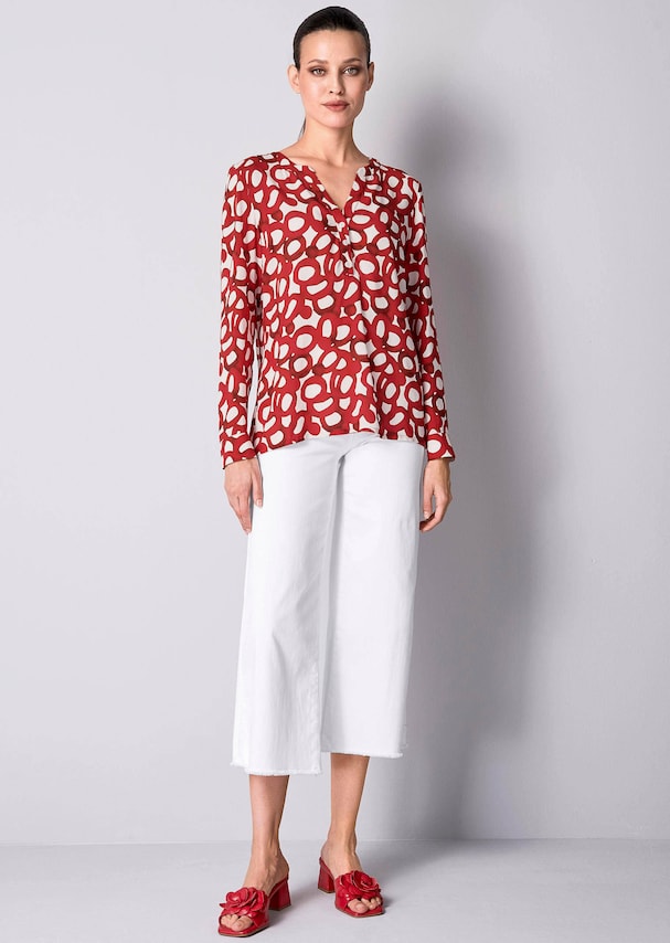 Bluse mit grafischem Dessin 1