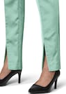 Satin trousers with front hem slits thumbnail 5