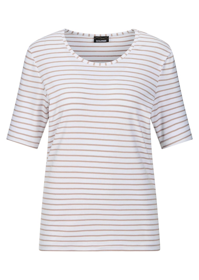 Gestreept shirt van viscose-jersey