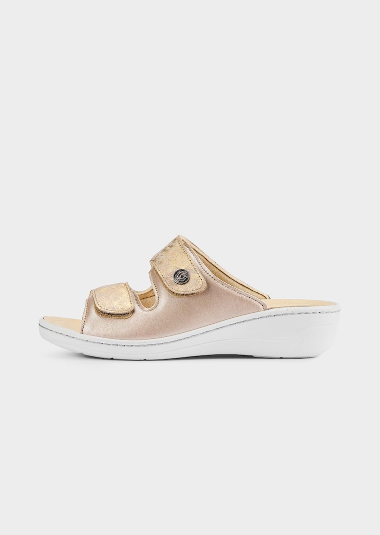 Mules en cuir avec voûte plantaire amovible en liège