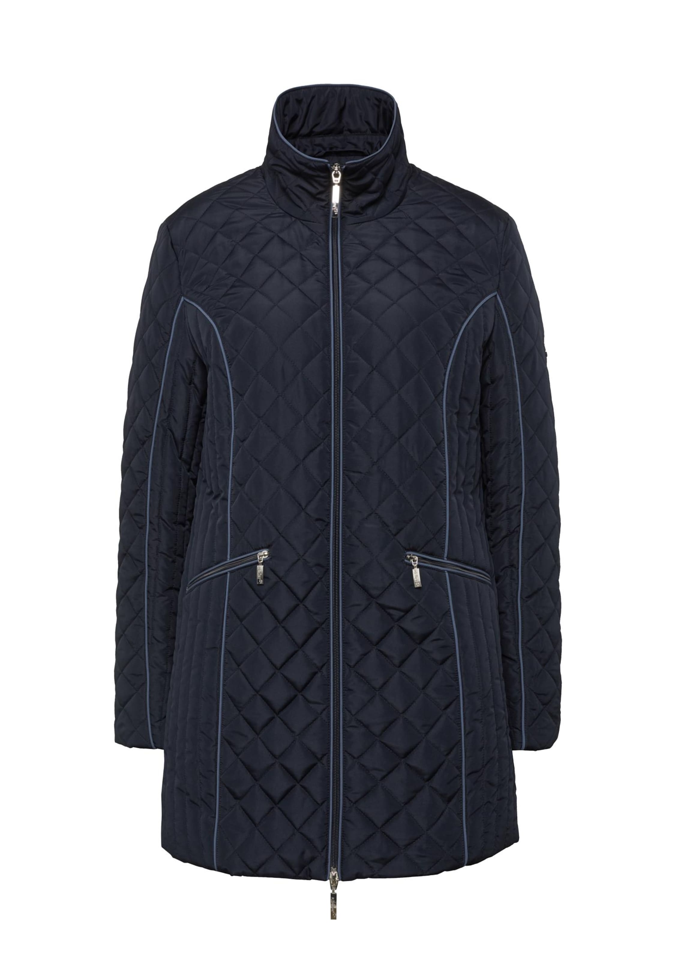 Veste matelassée longue avec passepoils contrastants - marine / blau - Gr. 22 de Goldner Fashion